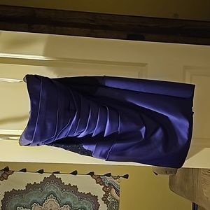 Purple w/black lace accent strapless dress sz 20